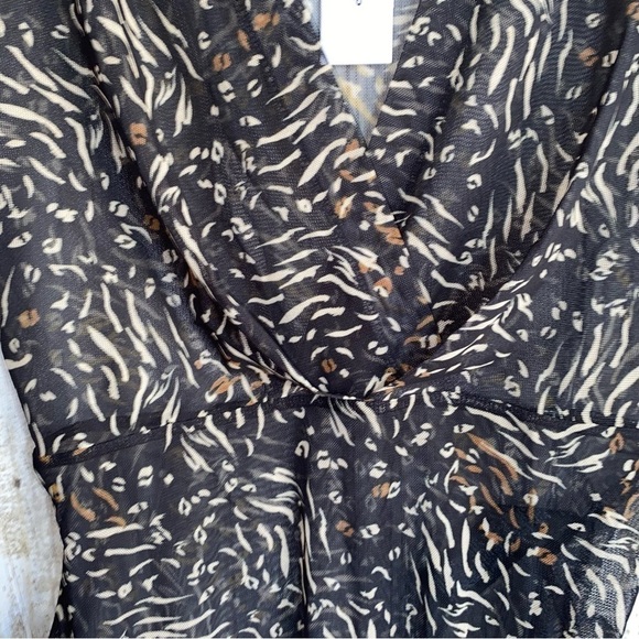 NWT Topshop Animal Print Mesh Bodysuit - Picture 3 of 6